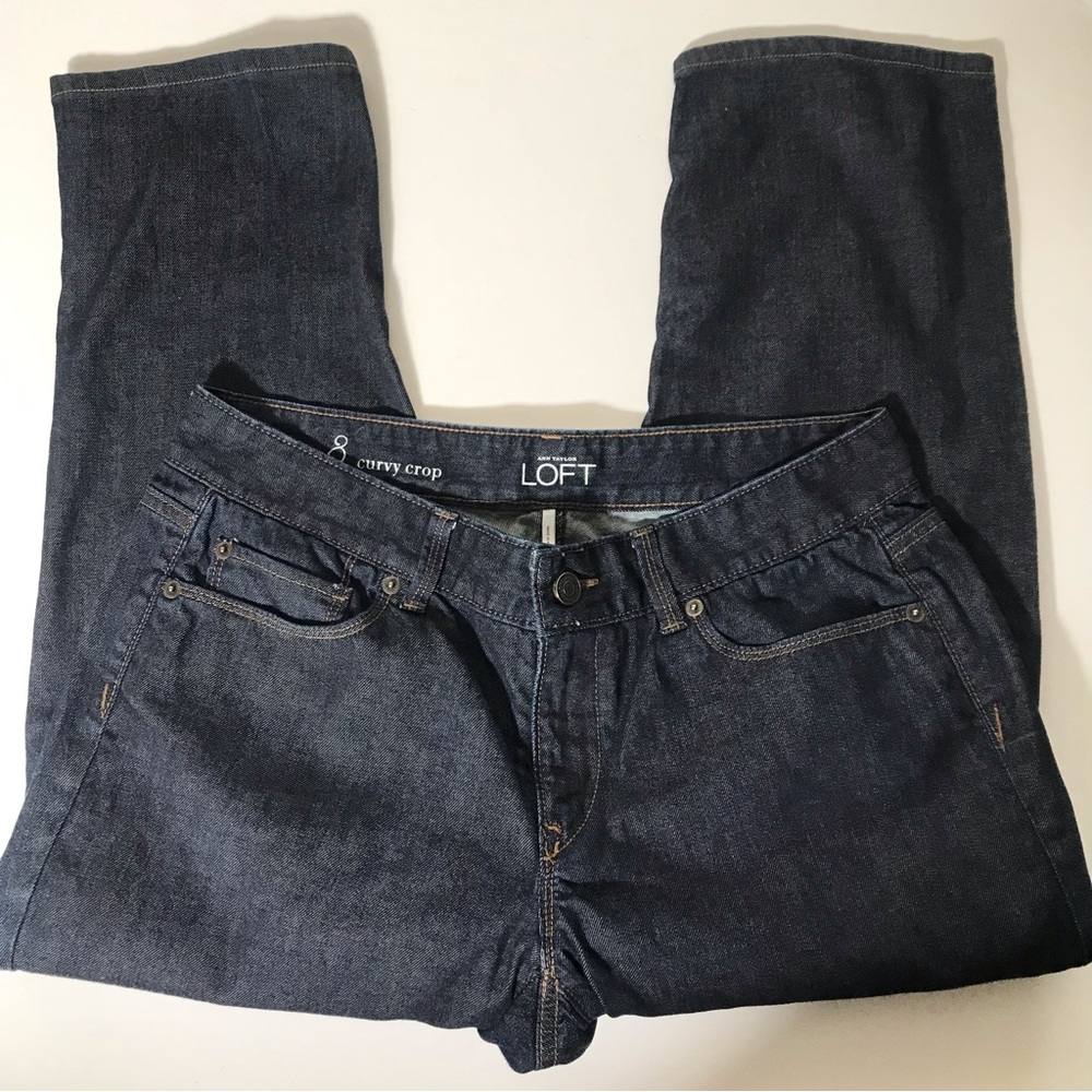 LOFT Dark Indigo Curvy Crop Jeans